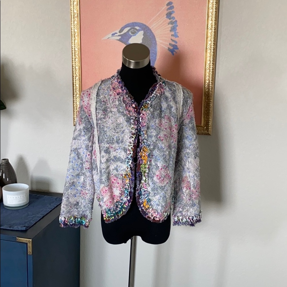 Gregory Boucle Mixed Media Designer Jacket